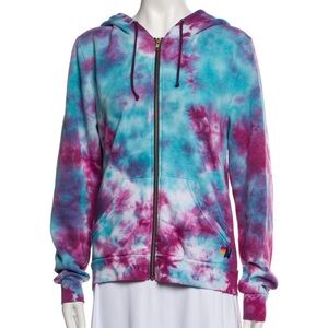 Aviator Nation zip up tie dye hoodie size small